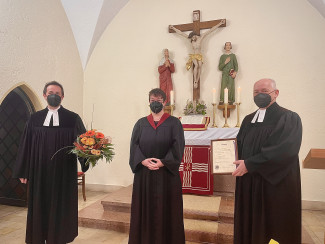 v.l. Pfr. Stefan Fischer; Lektorin Margot Biegler, Pfr. Norbert Schlinke